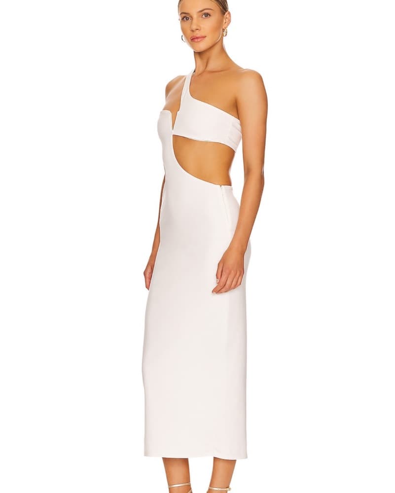 Kara Midi Dress In White  - Image 3