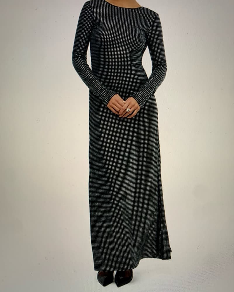 Open Back Crystal Maxi Dress - Image 2