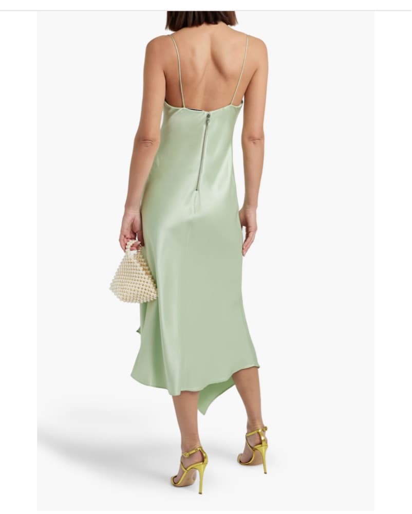 Alice + Olivia Light Green Satin Dress - Image 3