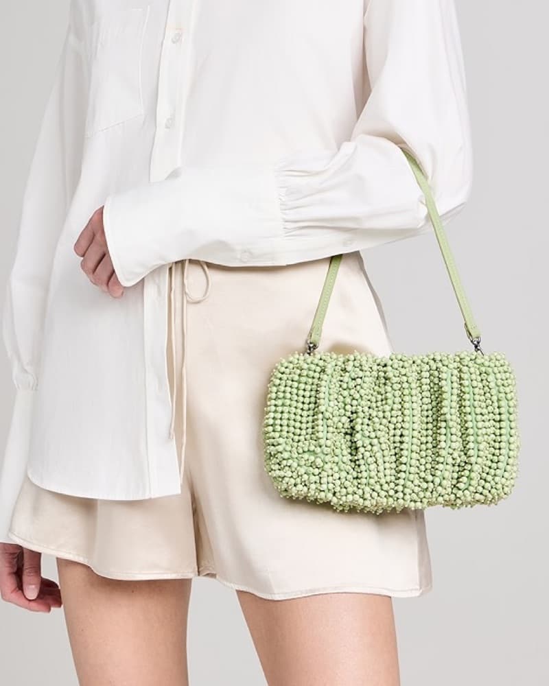 Staud Matcha Beaded Bean Bag - Image 1
