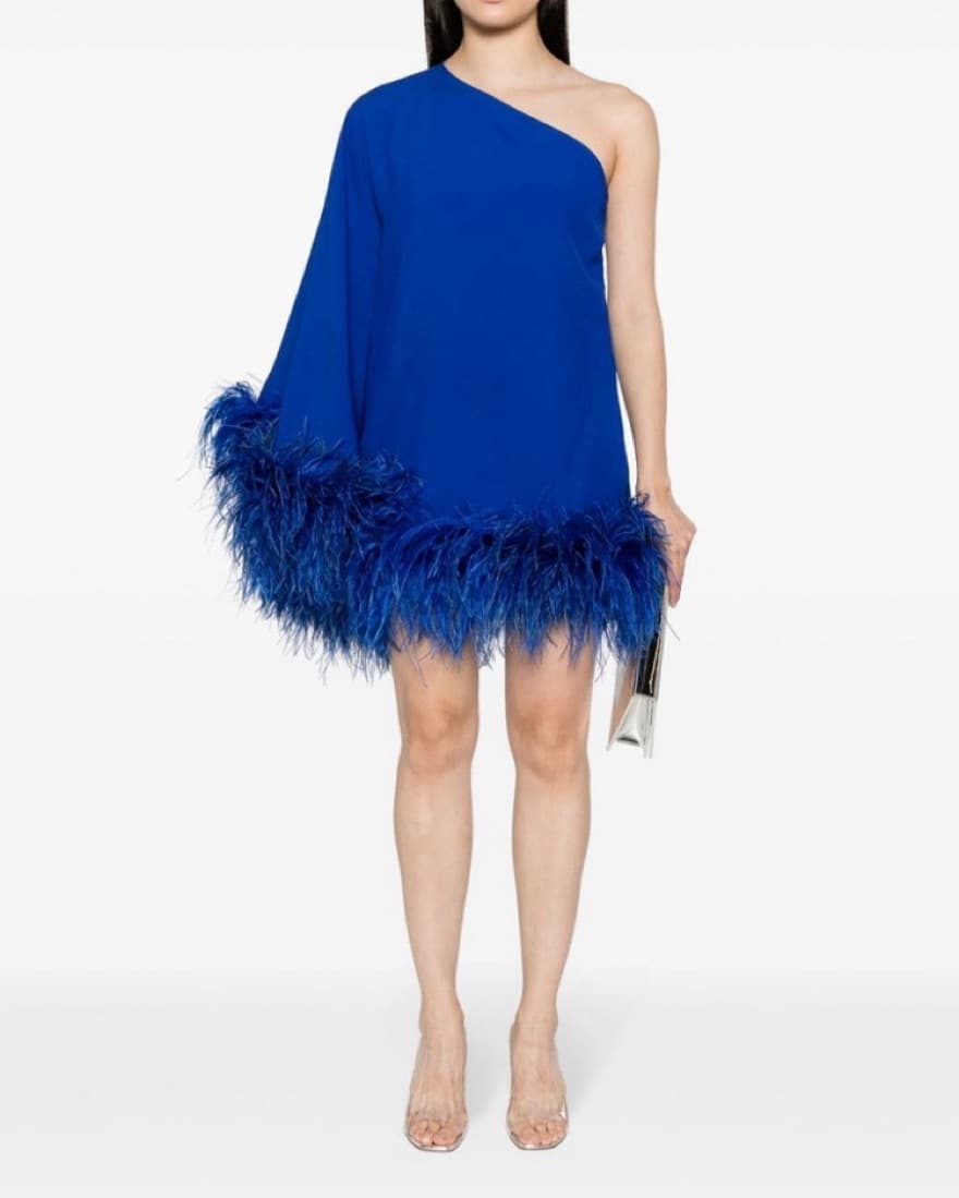 Taller Marmo Blue Feather Dress - Image 4