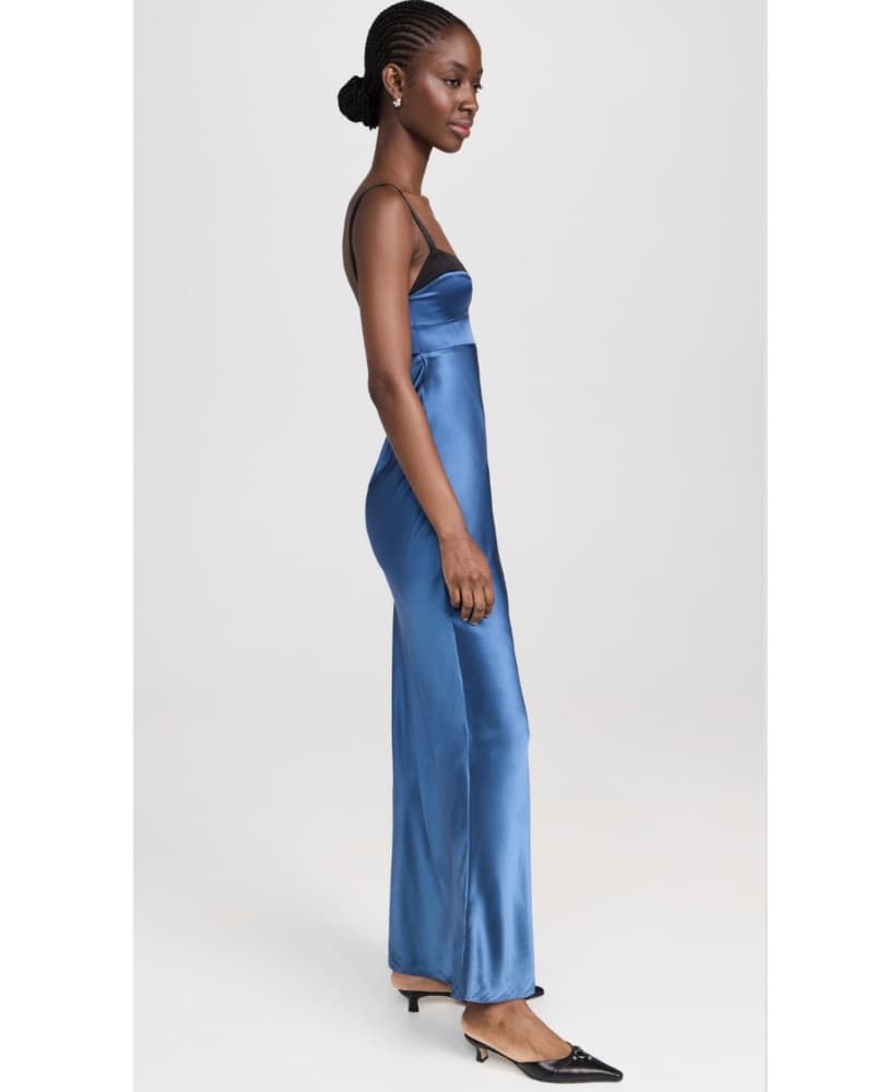 Blue Satin Balconette Maxi - Image 3
