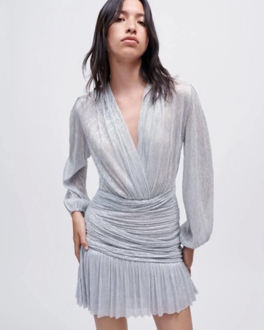 Maje Silver Lurex Dress - Image 1