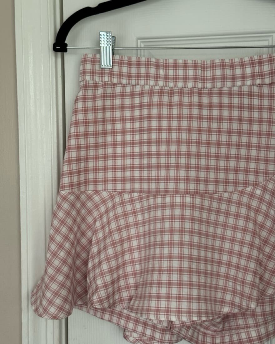 Pink & White Gingham Skort/Skirt - Image 4