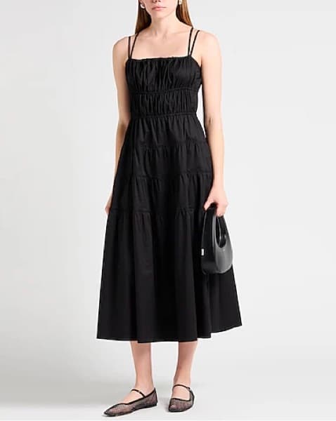 Sandro Elegant Black Midi Dress - Image 1