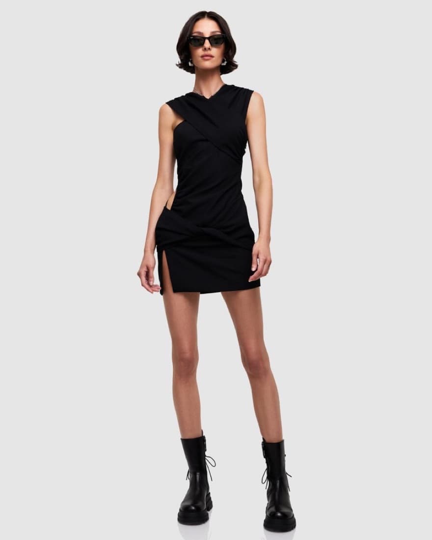 Lioness High Life Mini Dress In Onyx - Image 1