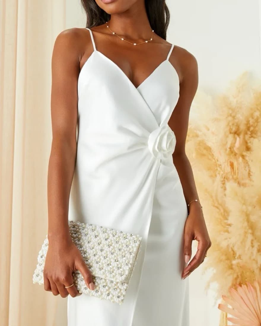 Lulus Ivory Pearl Embellished Clutch - Image 2