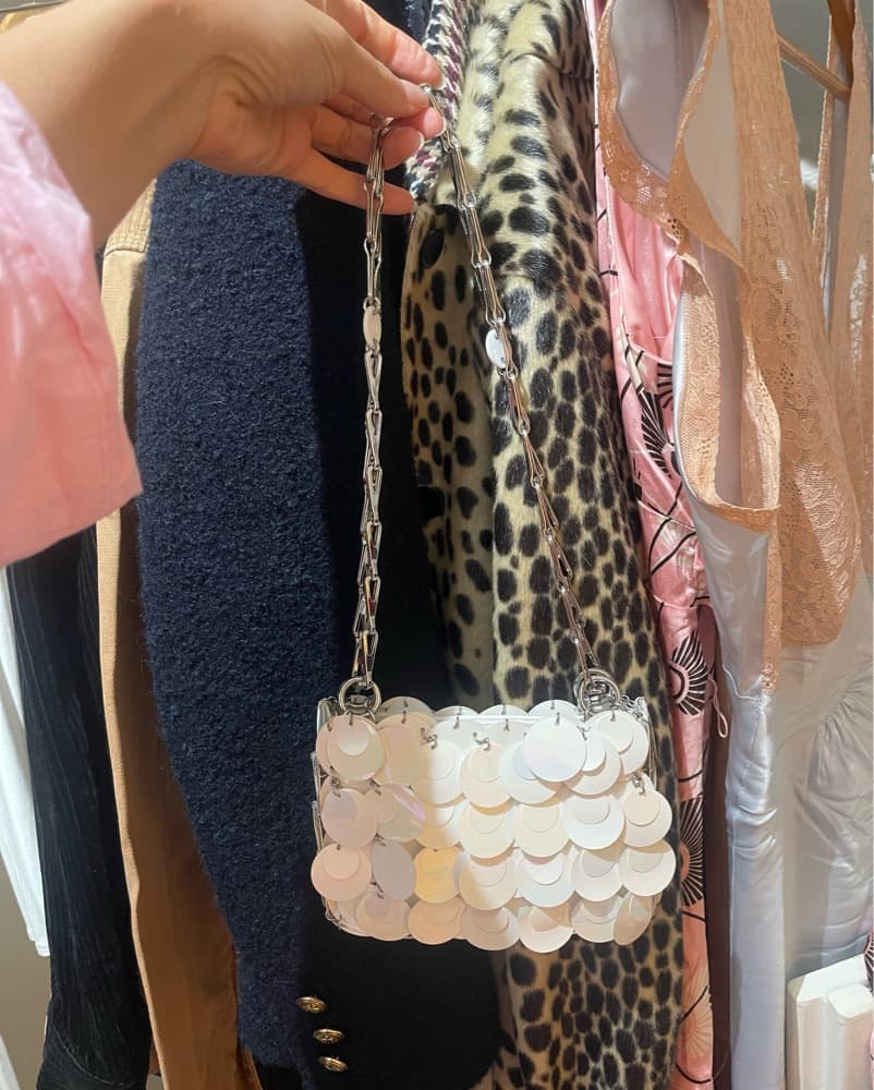 Rabanne White Paillette Bag - Image 1
