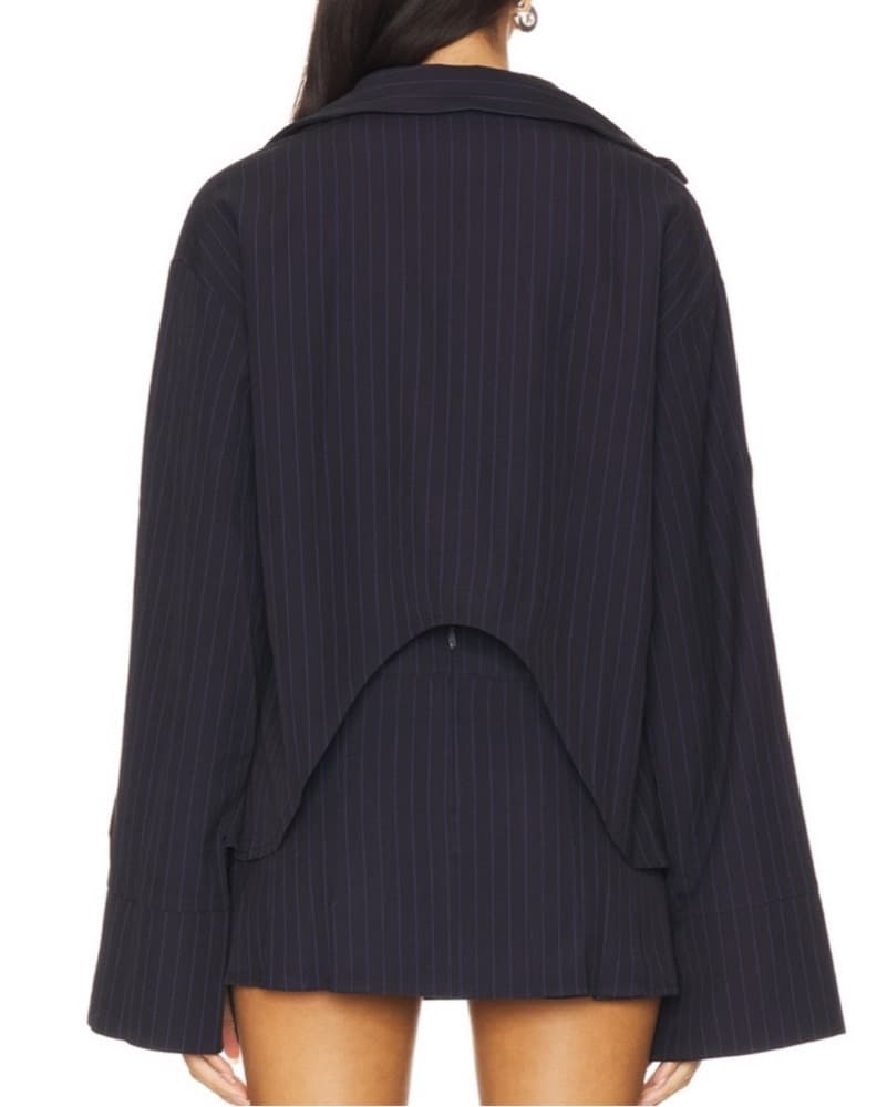 Andi Shirt In Navy Pinstripe  - Image 3