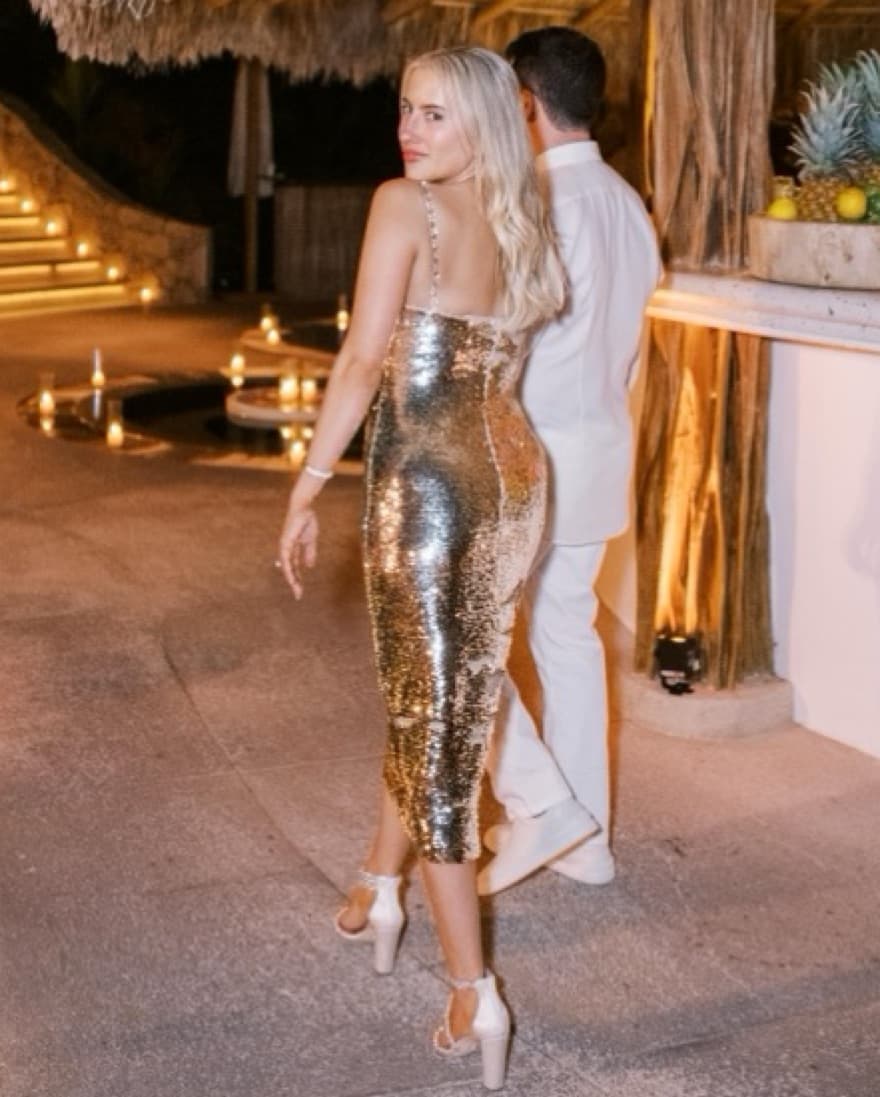 Amanda Uprichard Gold Sequin Dress - Image 2