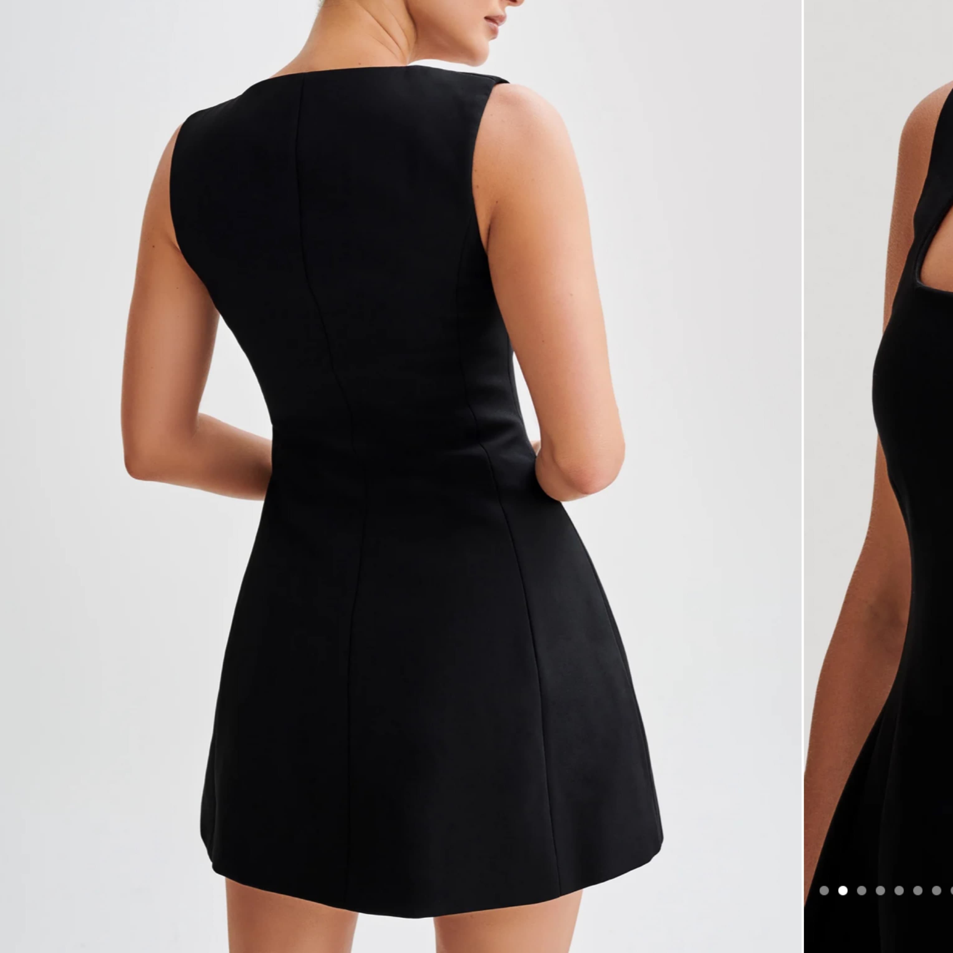 Mini Black Crepe Dress - Image 2