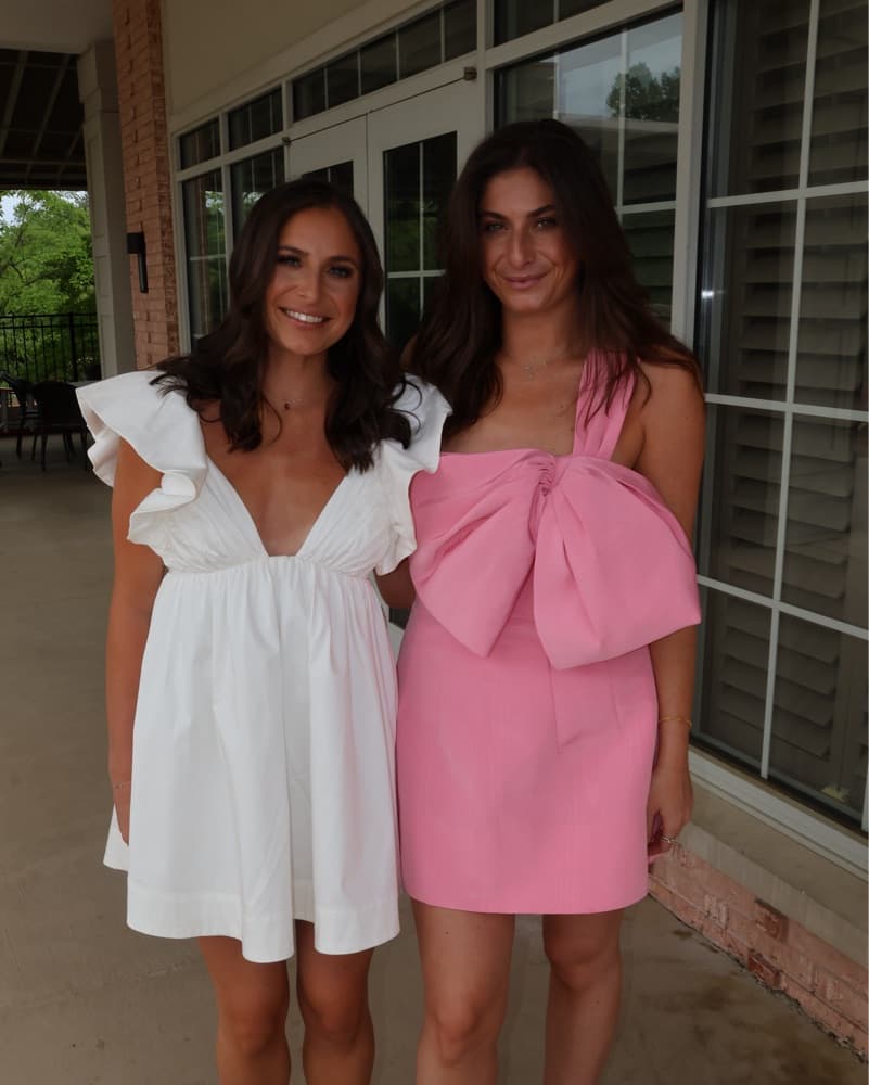 Bella Bow Mini Dress In Bliss Pink - Image 2