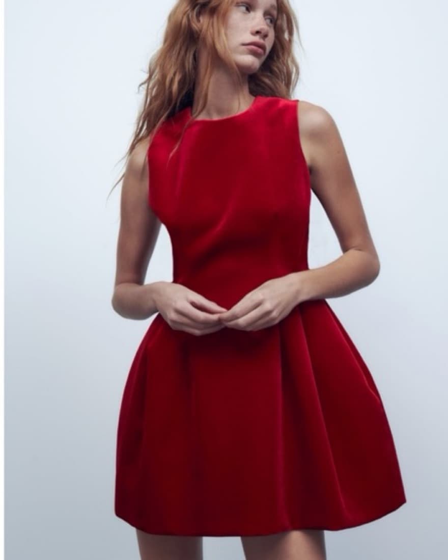 Zara Voluminous Velvet Dress - Image 3