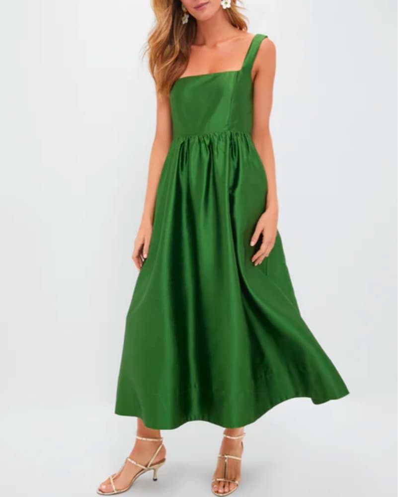 Tuckernuck Green Dupioni Esme Dress - Image 1