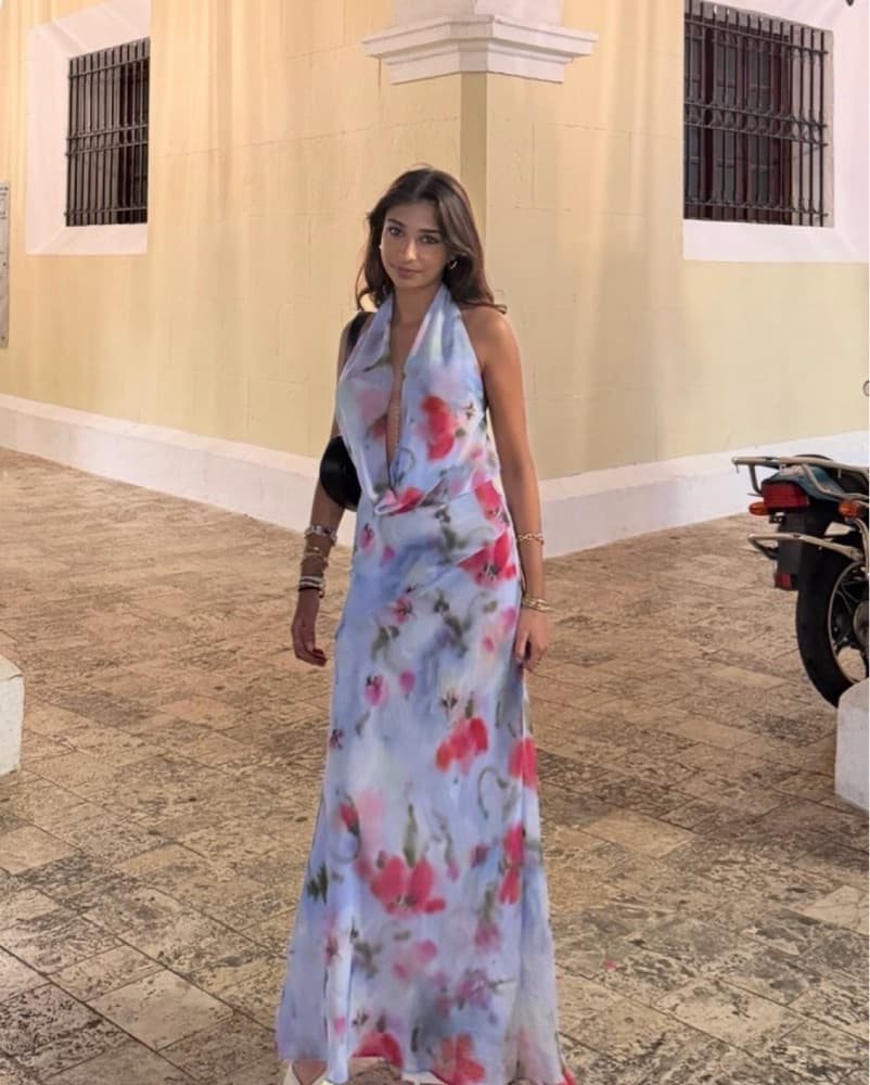Halter floral maxi dress - Image 2