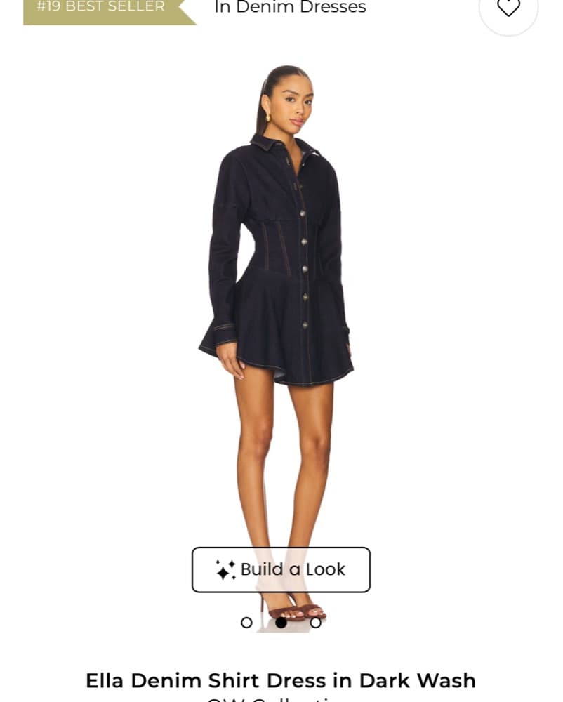 Denim Dark Wash Shirt Dress  - Image 1