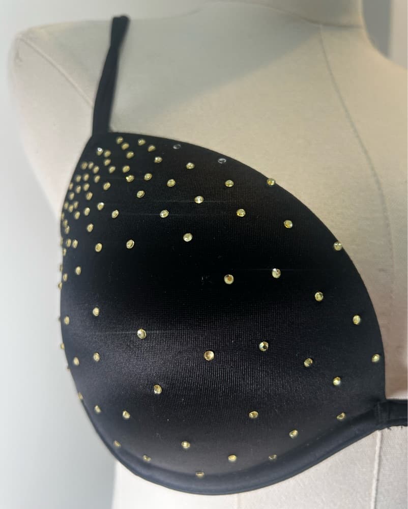 Black Rhinestone Bra - Image 2