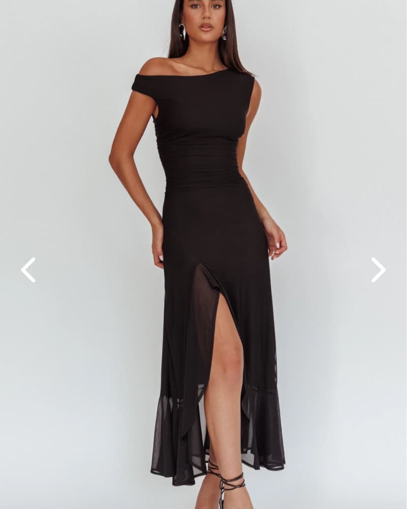 Selfie Leslie Black Asymmetrical Dress - Image 4