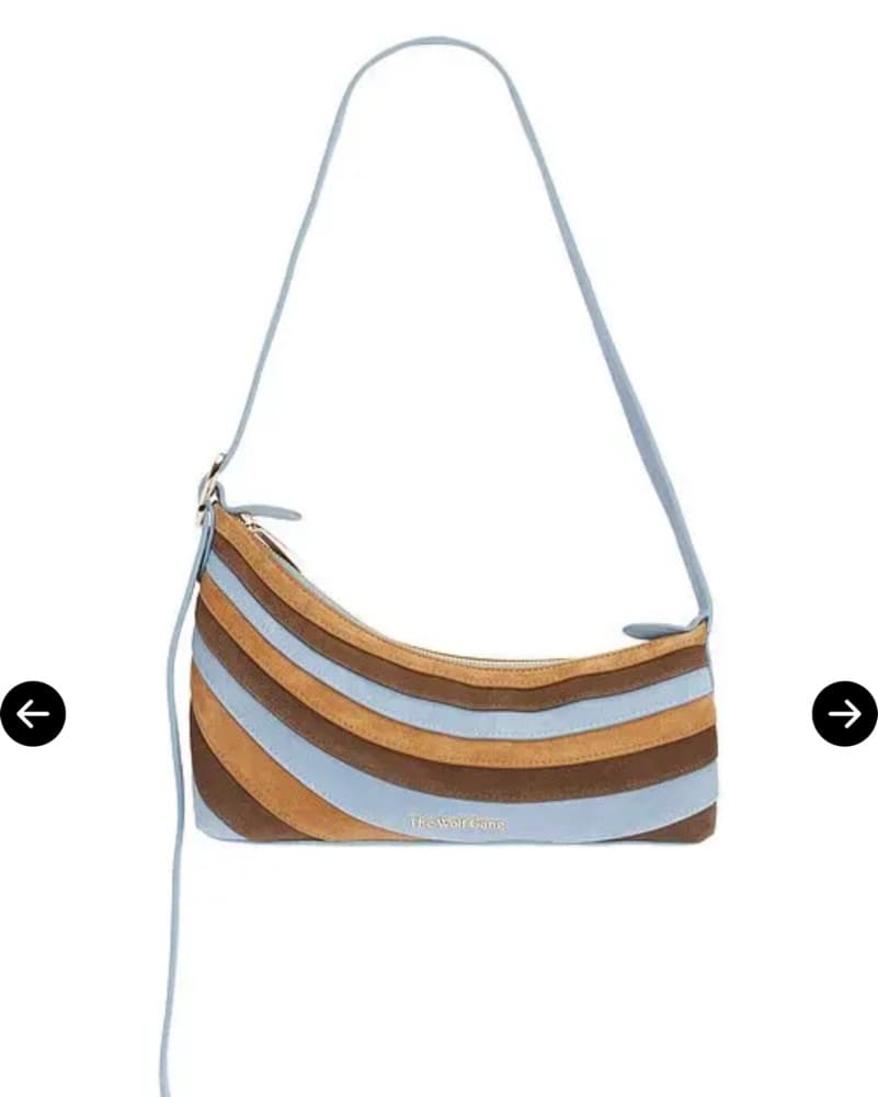 Sold Out Blue + Brown Suede Shoulder Bag - Image 3
