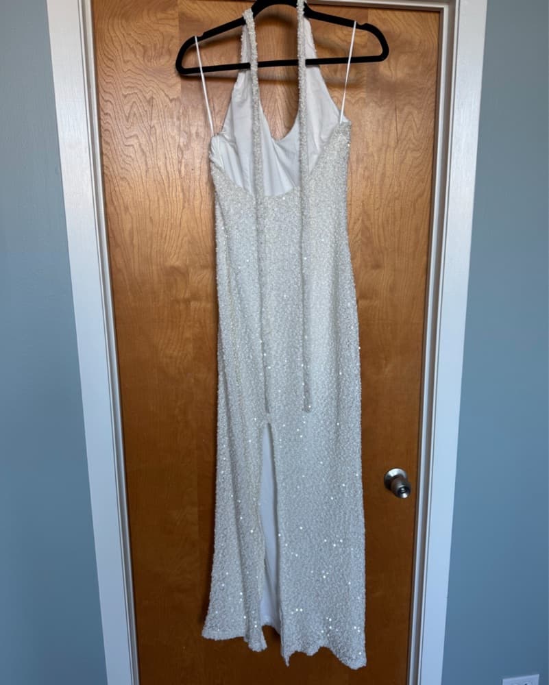 MOON AND BACK BOUCLE SEQUIN MAXI DRESS W - Image 4