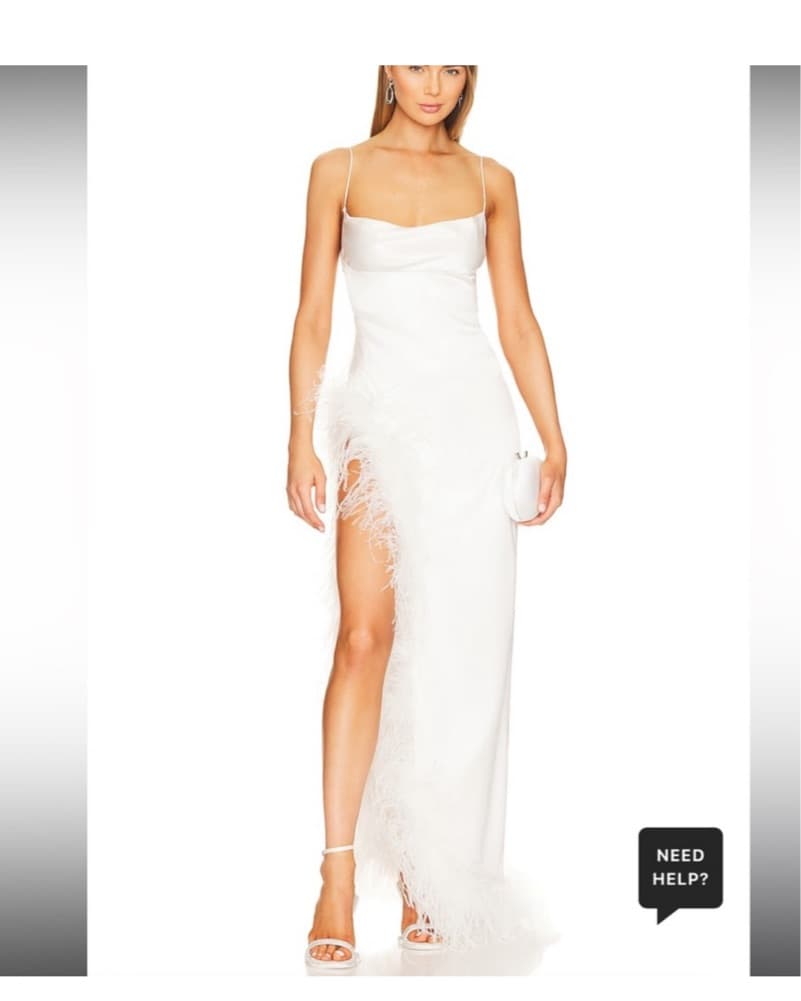 White Retrofete Priscilla Feather Gown - Image 1