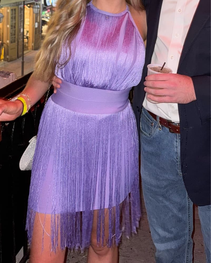 Purple Fringe Dress - Image 2