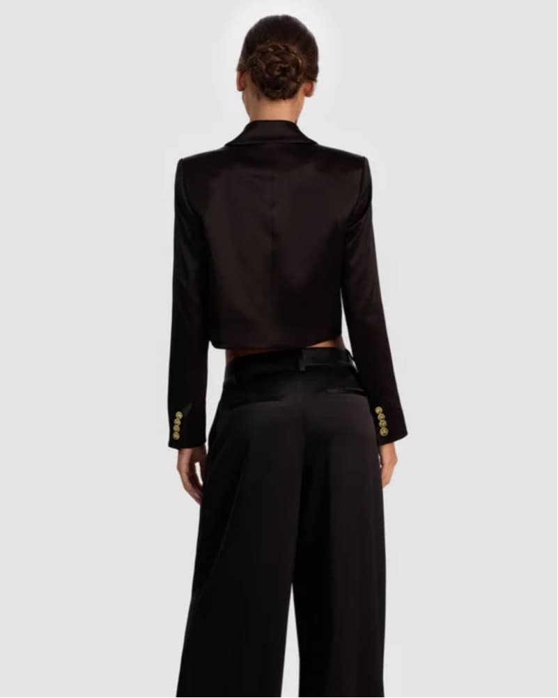 Alice + Olivia Black Cropped Blazer - Image 3