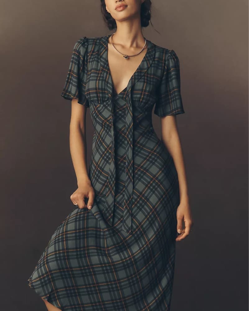 Reformation Plaid Maxi Dress - Image 2
