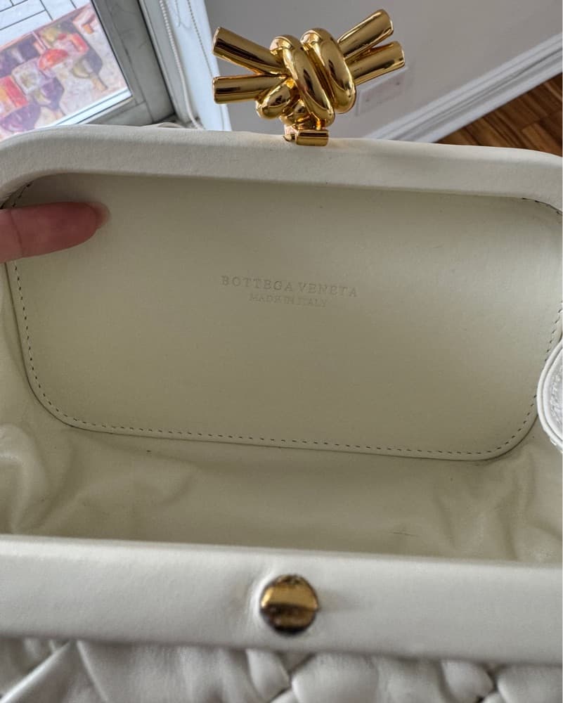 Bottega Veneta Ivory Basket Weave Clutch - Image 4