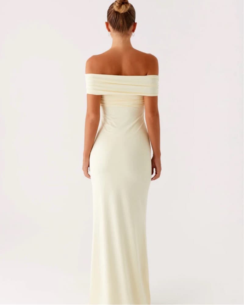 Yellow Off-the-Shoulder Maxi Dress - Image 2