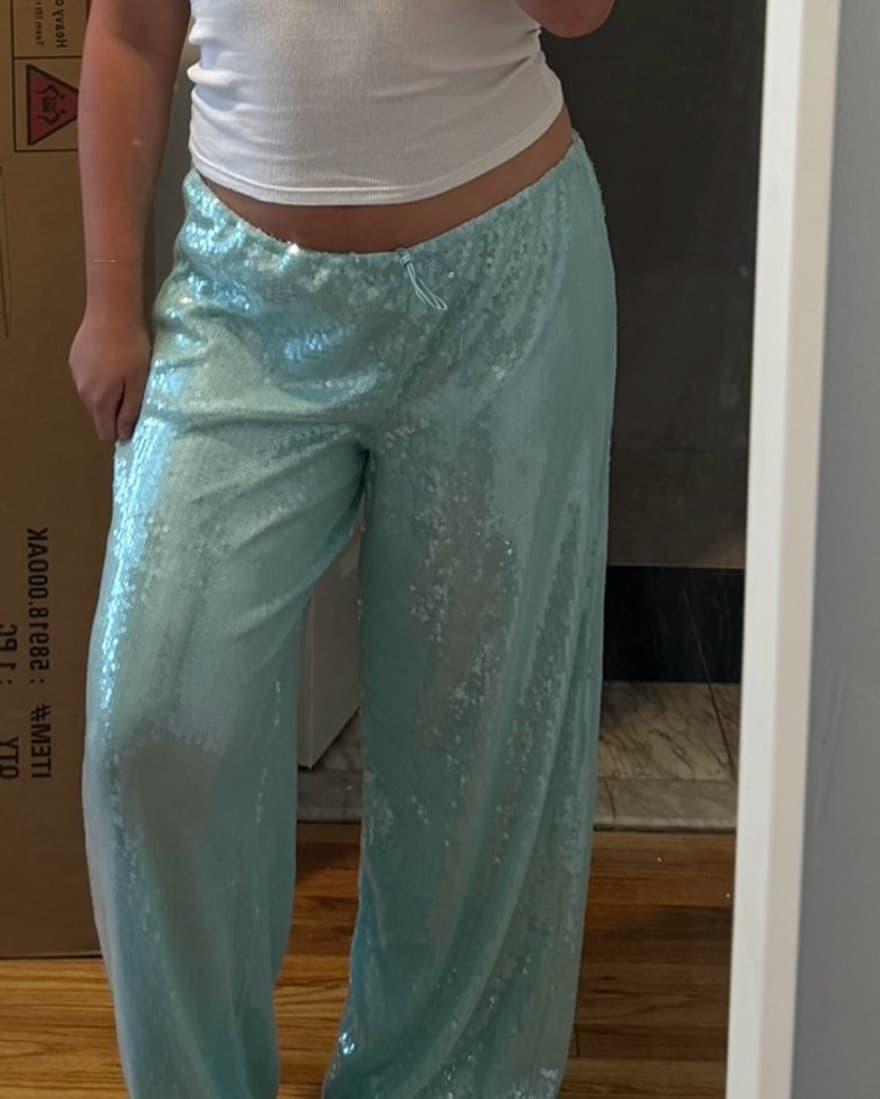 Blue Sequin Pants  - Image 1