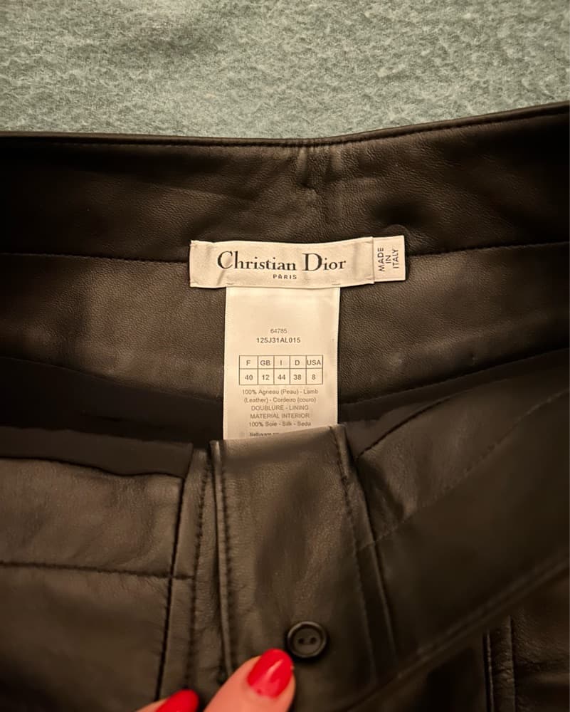 Dior Leather Mini Skirt - Image 3