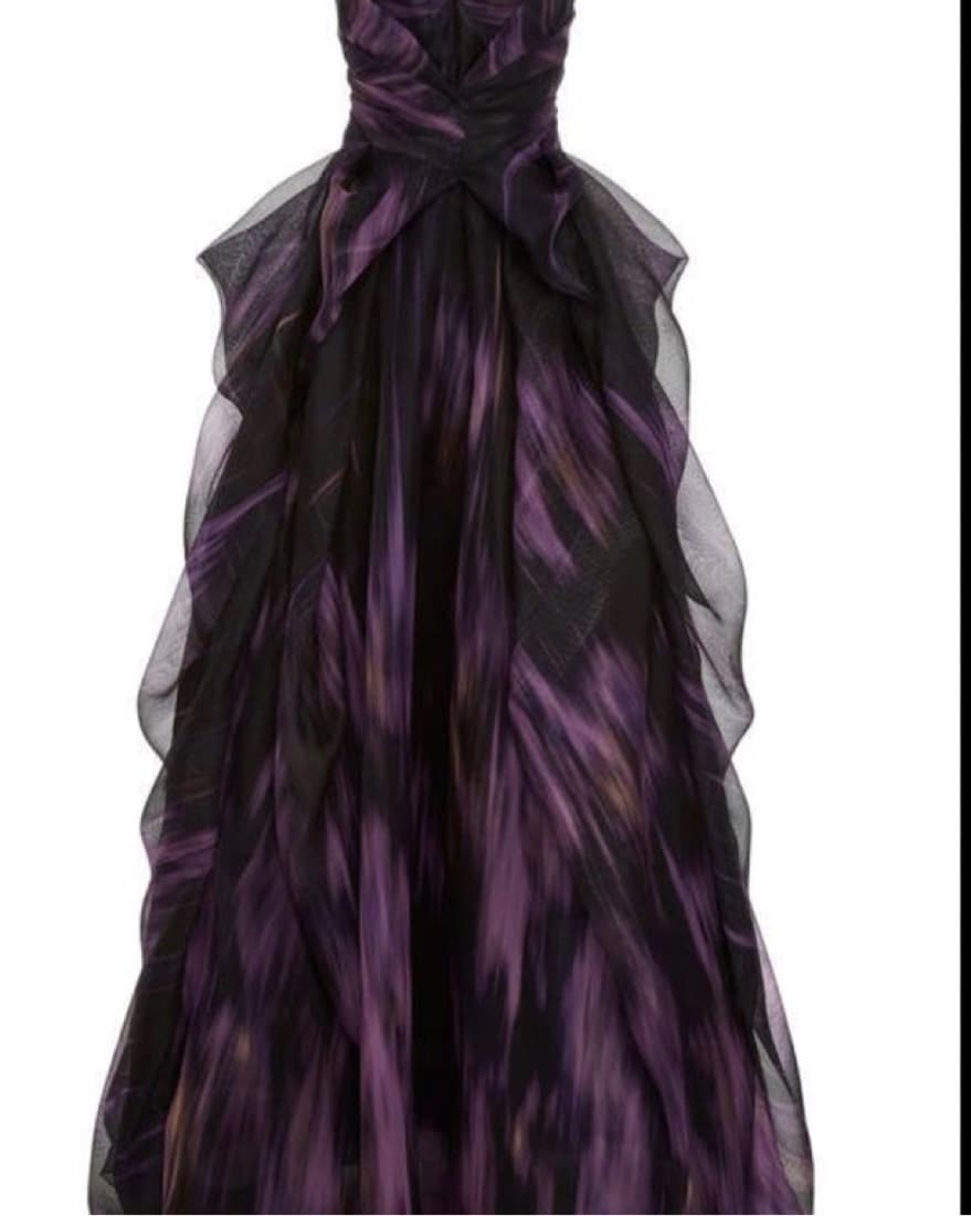 Pamella Roland Purple And Black Gown - Image 2