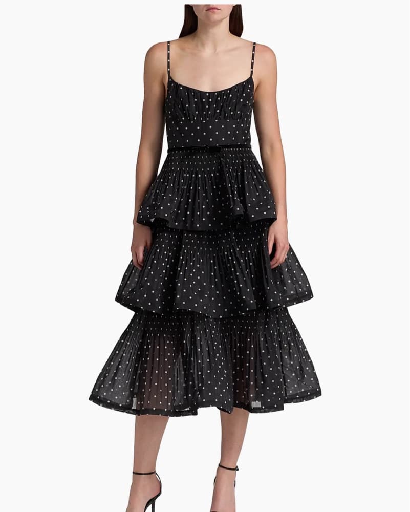 Zimmermann Polka Dot Tiered Midi Dress - Image 2