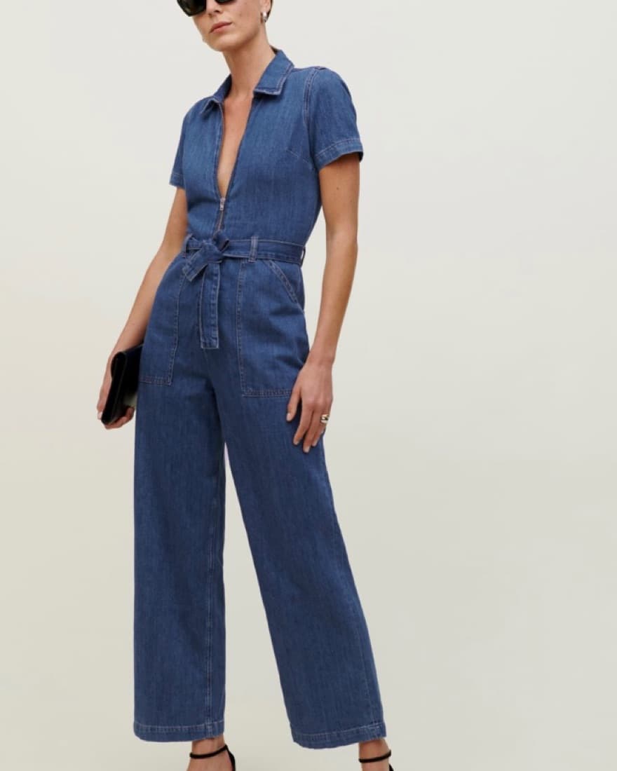 Reformation Cassidy Denim Jumpsuit - Image 1
