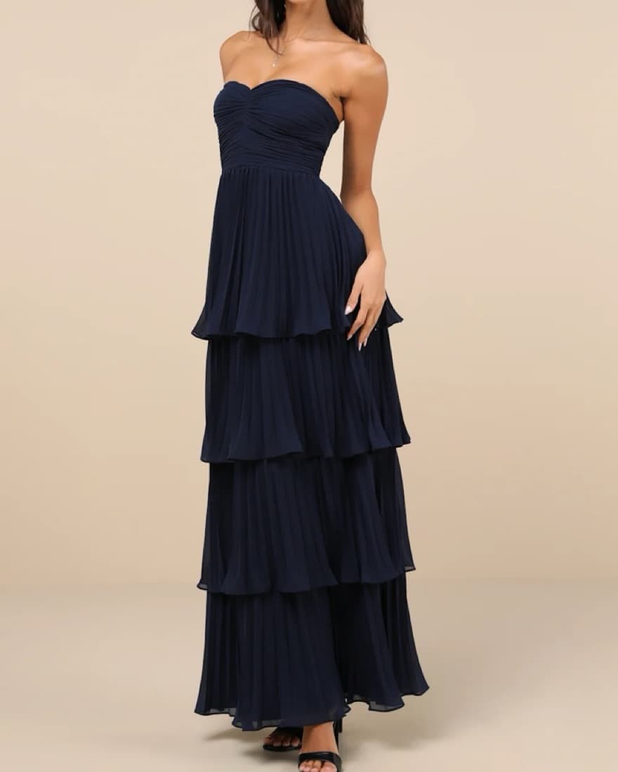 Lulus Seriously Sensational Navy Maxi - Image 3