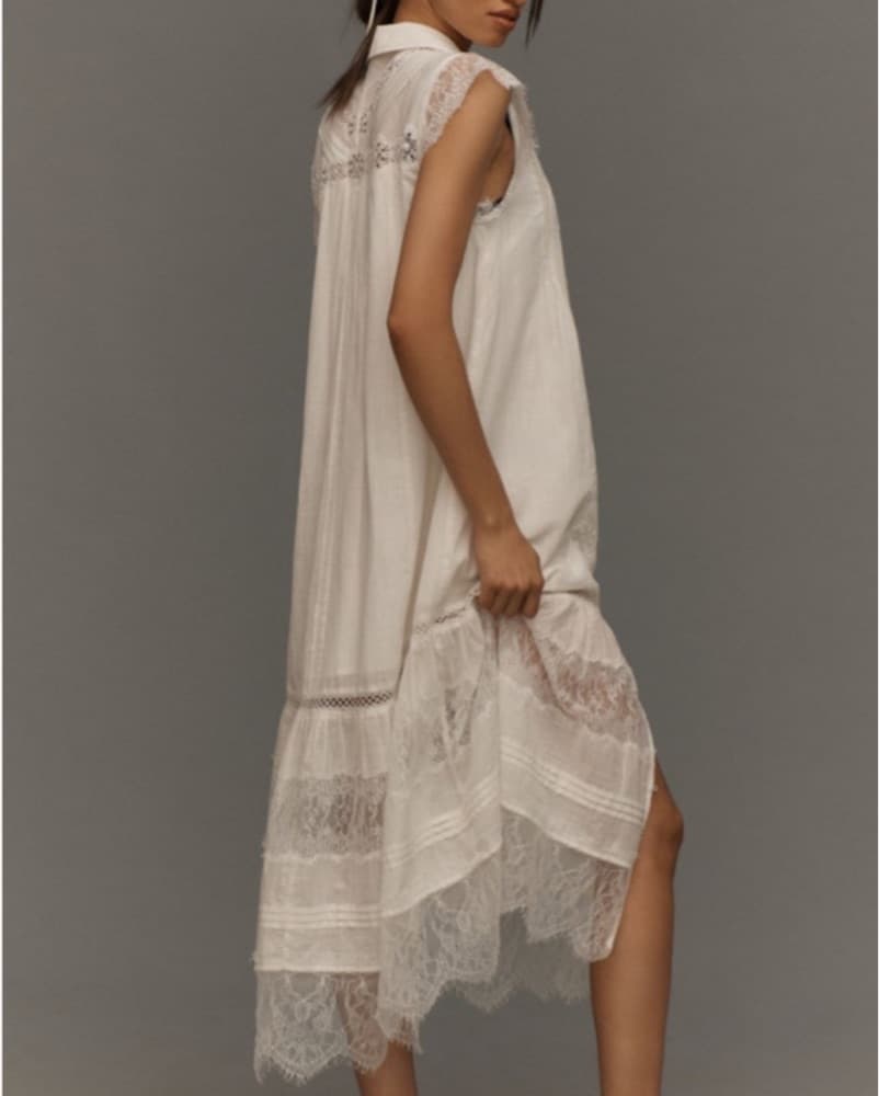 Anthropology Collared Lace Midi Dress.  - Image 2