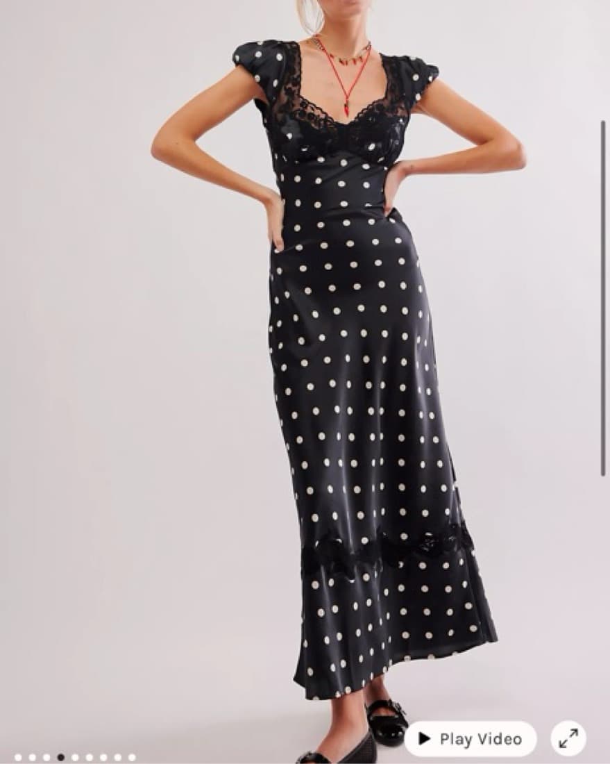 Free People Polka Dot Lace Maxi Dress - Image 1