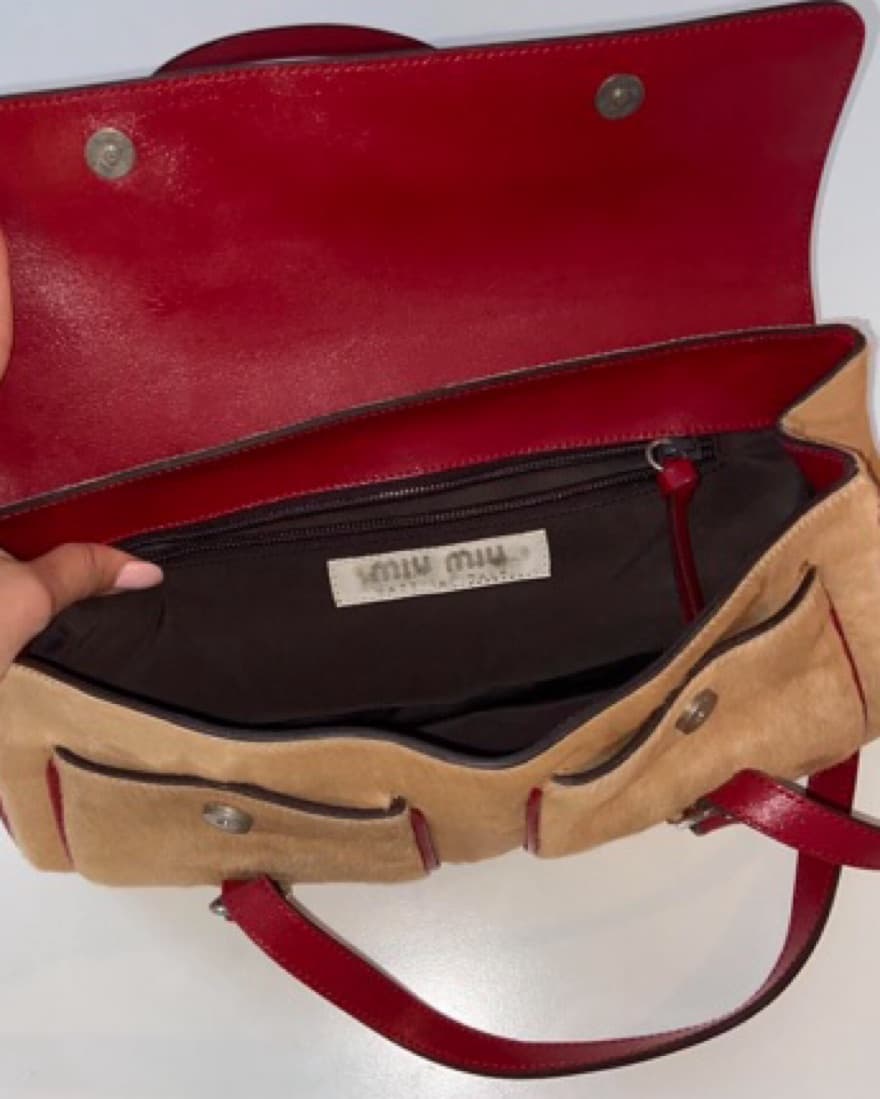 Miu Miu Vintage Ponyhair Red Purse - Image 3