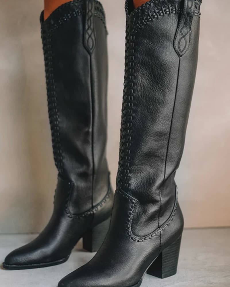 Billini Finley Cowboy Boots In Black - Image 2