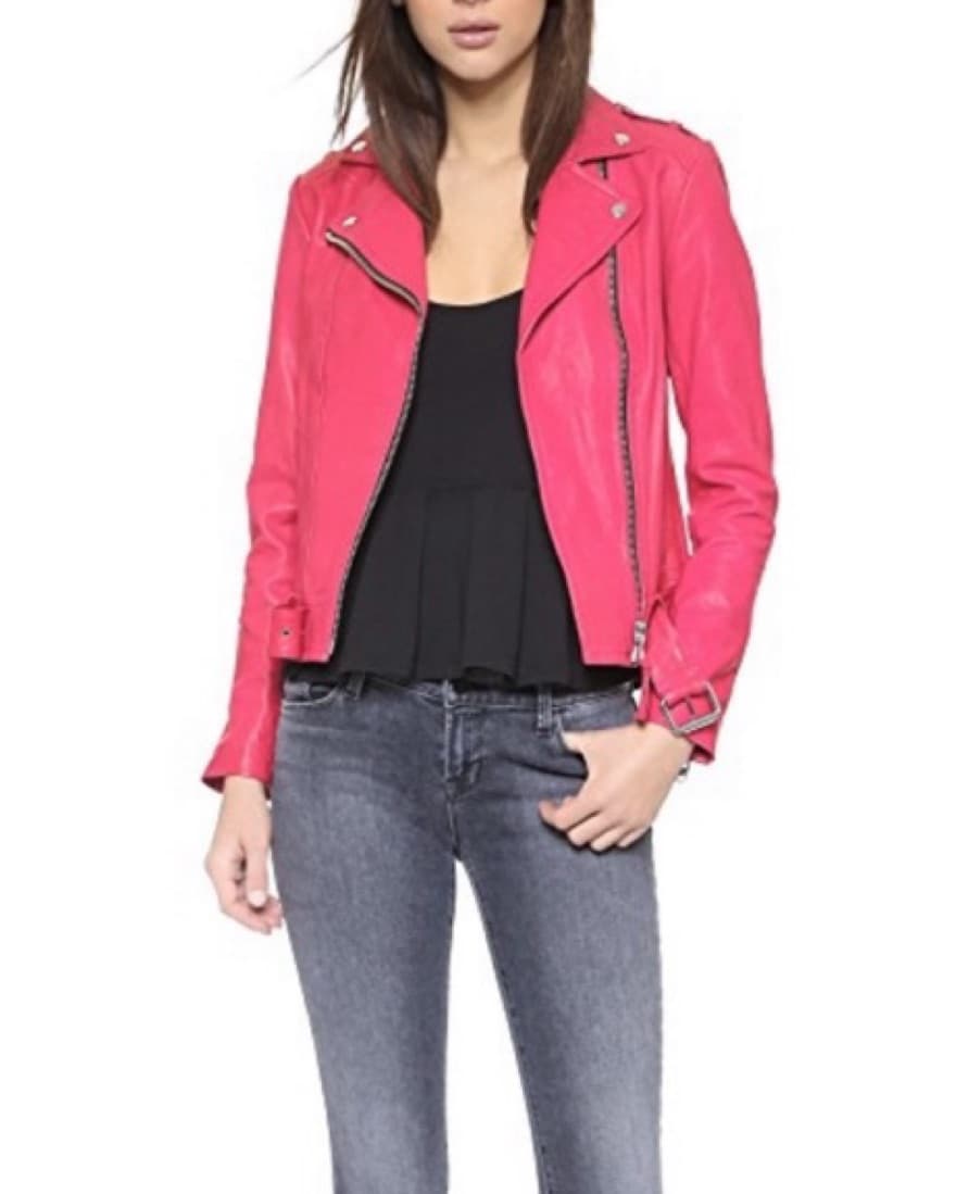 Mackage Hot Pink Leather Moto Jacket - Image 1