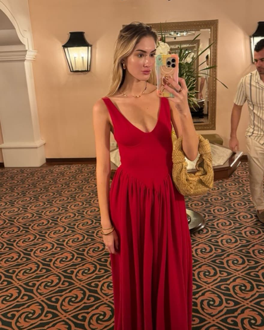 Delfi Isadora Red Dress | Red Wedding Guest Dress, Red Bridesmaid Dress, Red Formal Dress  - Image 4