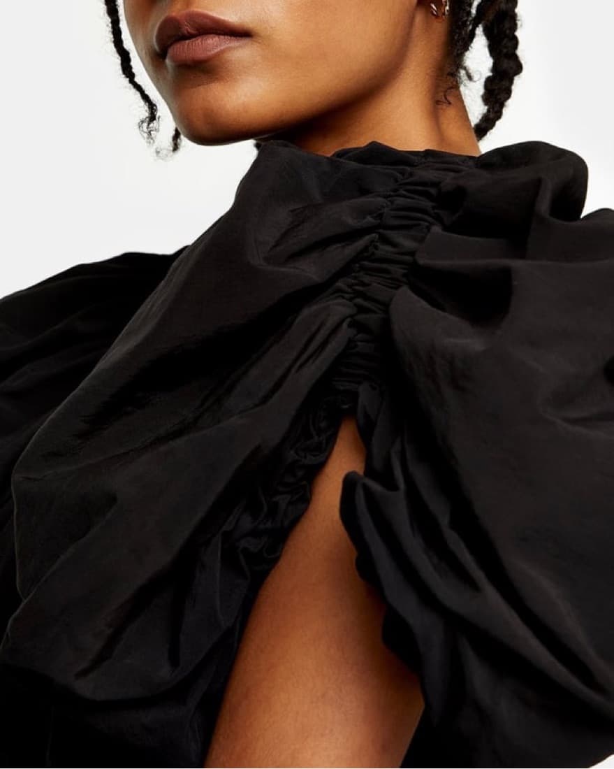 Topshop Puff Sleeve Open Tie Back - Image 2