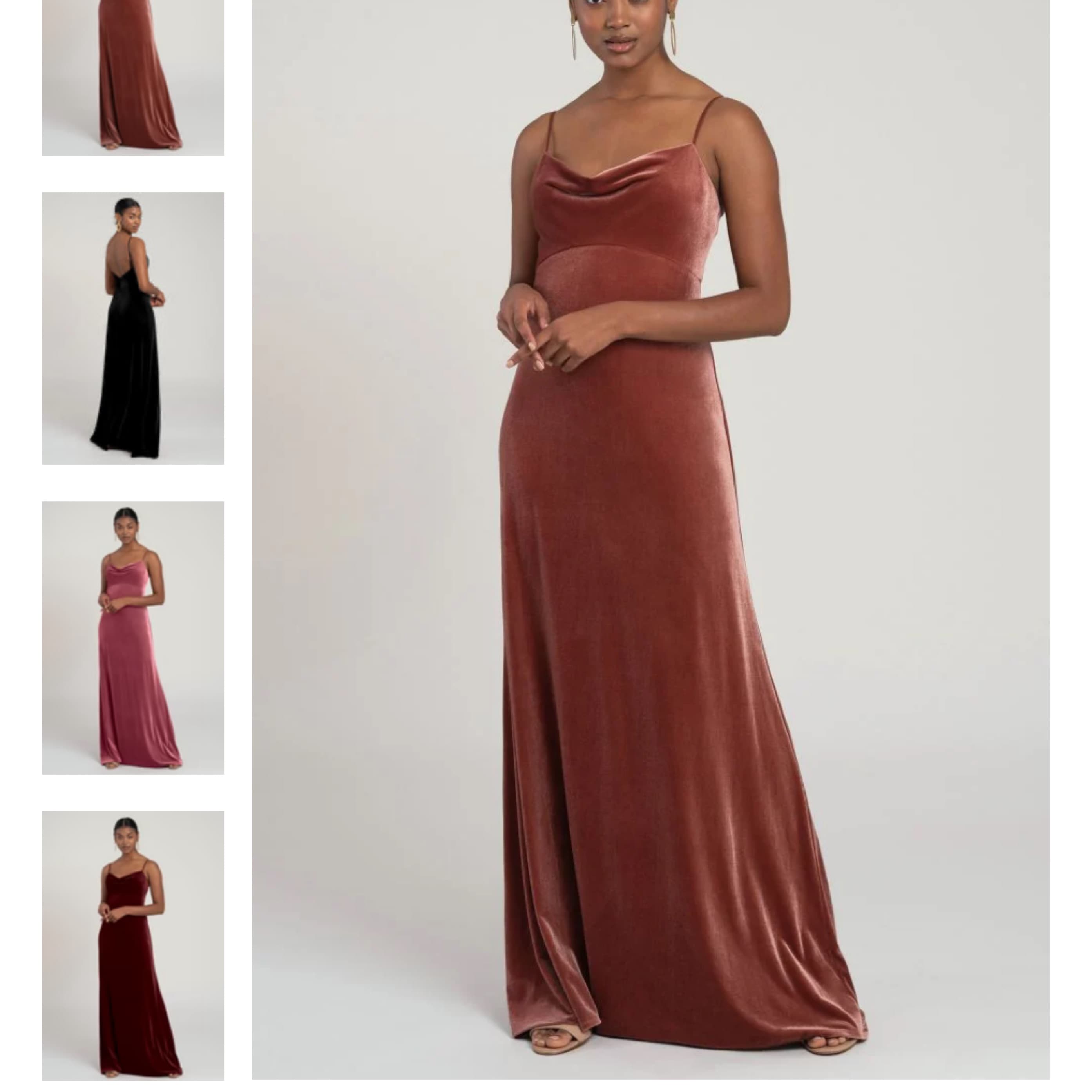Orange/brown Velve Bridesmaid Dress  - Image 1