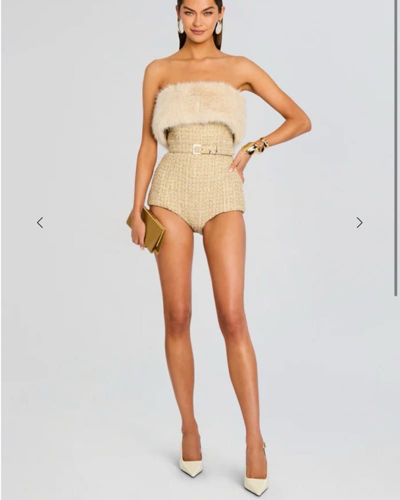 Retrofete Concetta Tweed Romper - Image 2