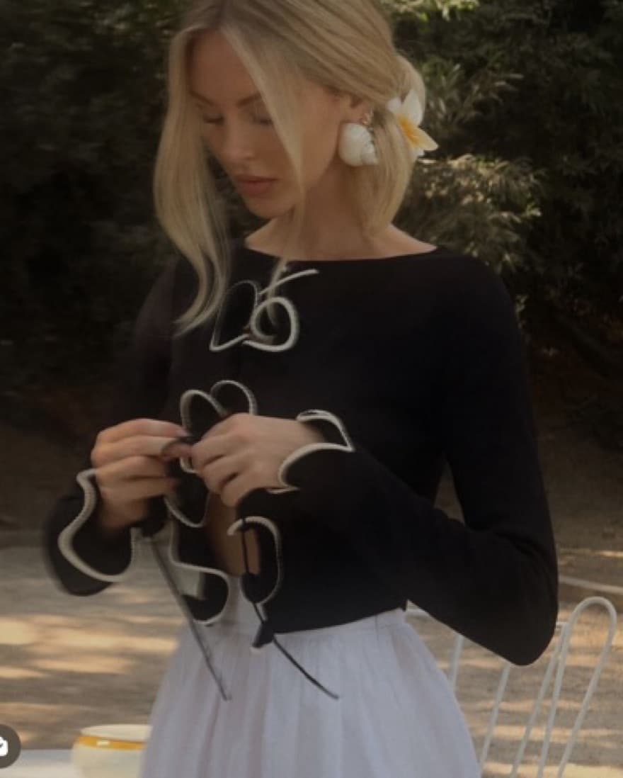 Same Black Ruffle Hem Top - Image 2