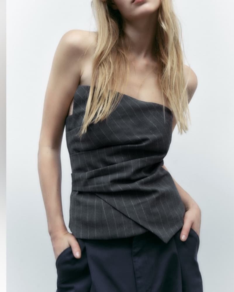 ZARA - Pinstripe Corset Top - Image 2