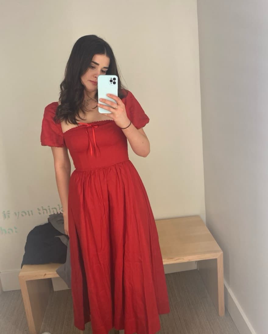 Marella Linen Dress -Cherry - Image 1