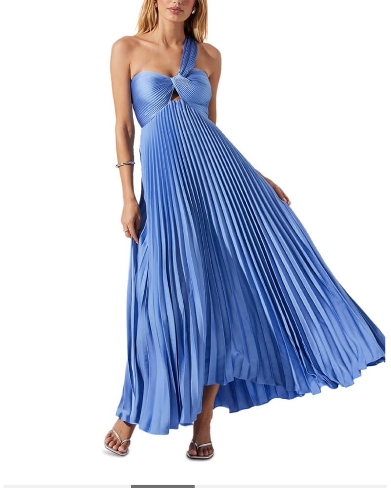Rasya One Shoulder Pleated Maxi Dress - Image 2