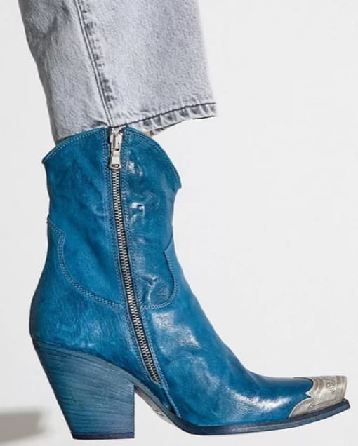Free People Teal Brayden Western Boots  - Image 3